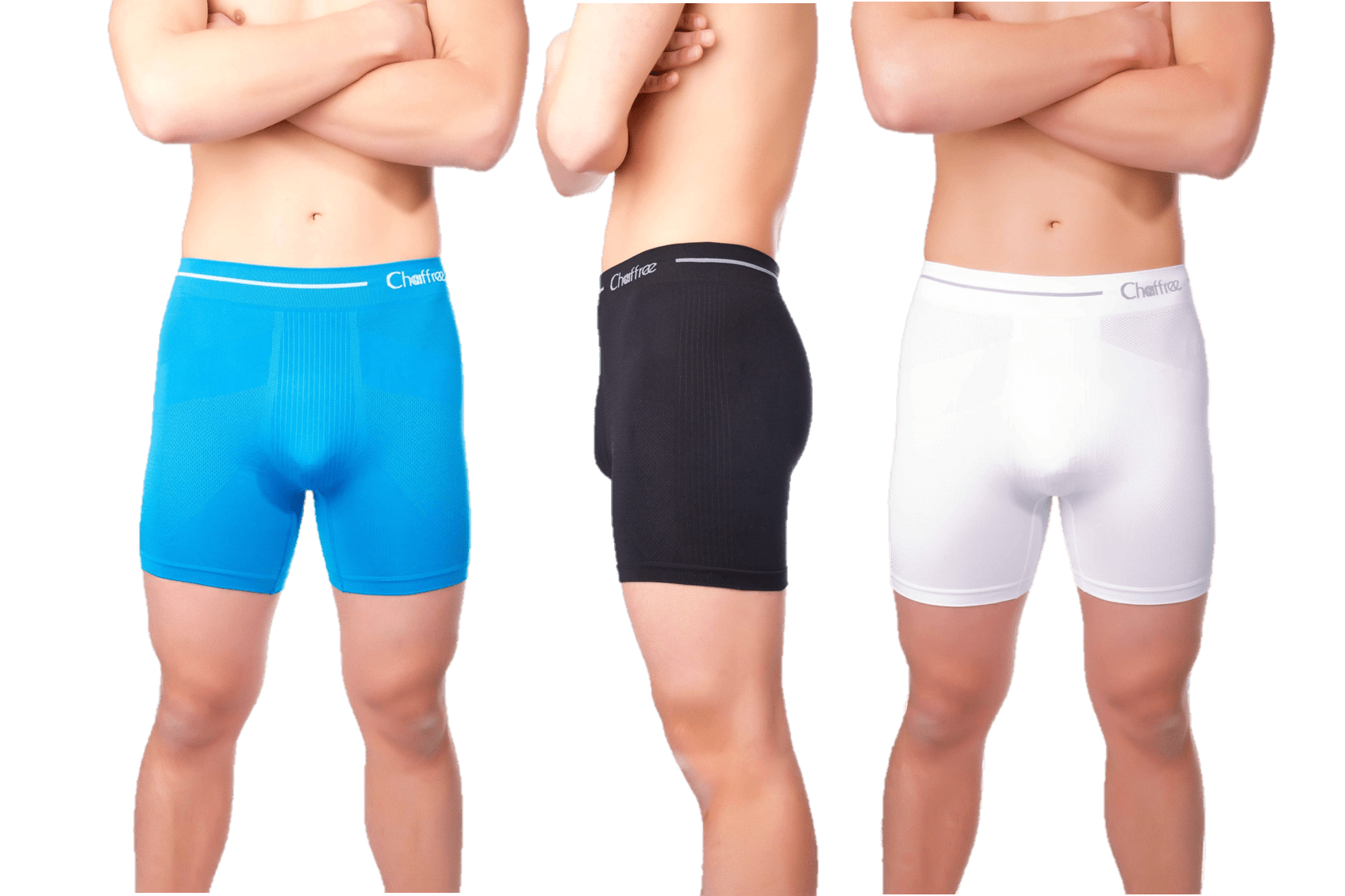 Stretchy Seamless Moisture Wicking Sweat and Chafing Control Sports Gym Exercise Underwear 5 Pack Short & Long Leg Chaffree Mens Briefs Underpants Traditional High Waist Ultra Comfortable Pants 