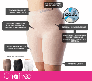 womens long leg knickers designed for anti chafing. No roll up leg