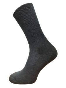 wide fit mid length socks black cushioned sole soft elasticated tops