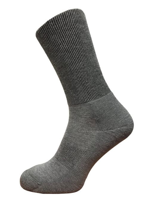 mid calf socks dark grey cushioned sole gentle elasticated top wide calf top or standard fit