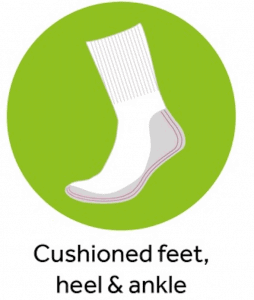 socks with cushioned feet heel and ankle