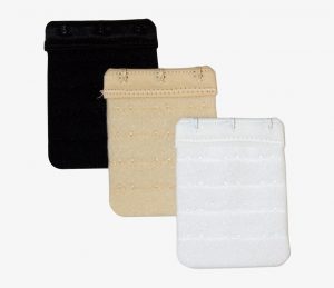 3 hook long bra extender 3 pack black, white, beige