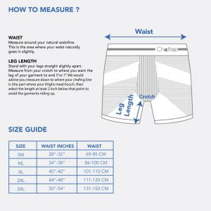 Chaffree Mens Boxer Shorts Size Chart