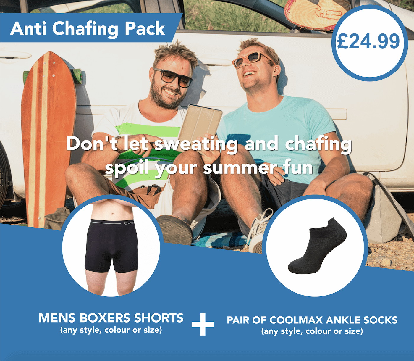 Mens Anti Chafing Underwear Pack