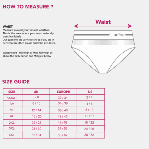 size chart full and midi briefs chaffree